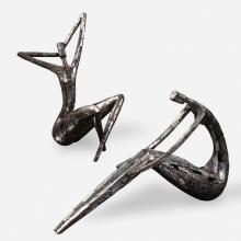 Uttermost 19502 - Uttermost Dahy Antique Silver Statues Set/2