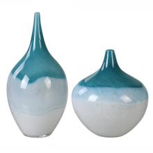 Uttermost 20084 - Uttermost Carla Teal White Vases Set/2