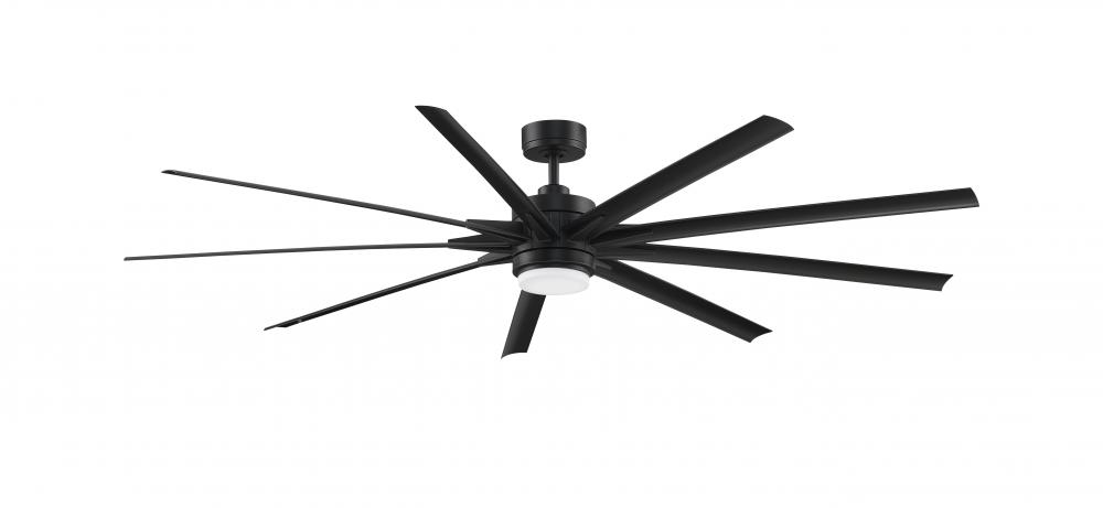 Odyn 84 inch Indoor/Outdoor Ceiling Fan with LED CCT Select Light Kit - Black with Black blades