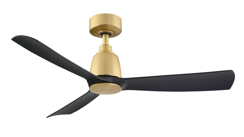 Kute 44 inch Indoor/Outdoor Ceiling Fan - Brushed Satin Brass with Black blades