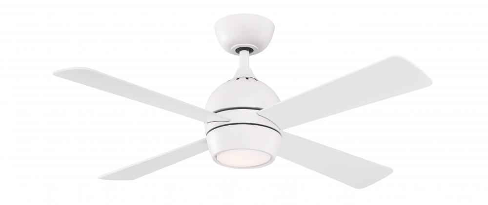 Kwad 44 inch Indoor Ceiling Fan with LED Light Kit - Matte White