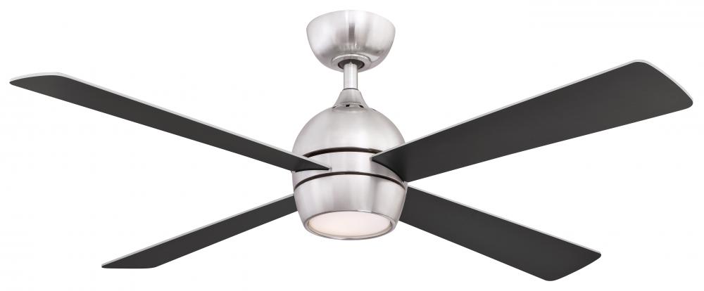 Kwad 52 inch Indoor Ceiling Fan with LED Light Kit - Brushed Nickel