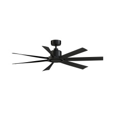 Fanimation FPD7060BL - Lenzi 60 inch Indoor/Outdoor Ceiling Fan with LED Light Kit - Black with Black blades