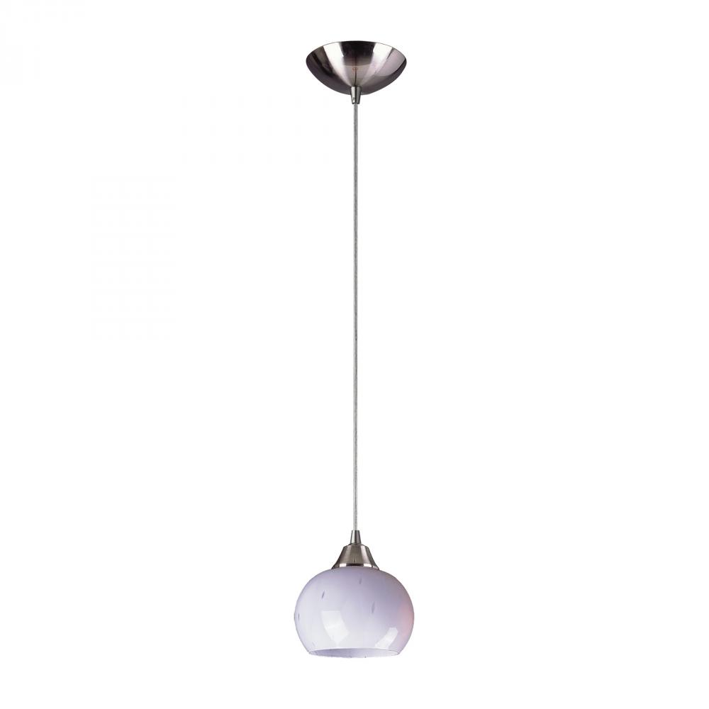 One Light Satin Nickel Down Mini Pendant