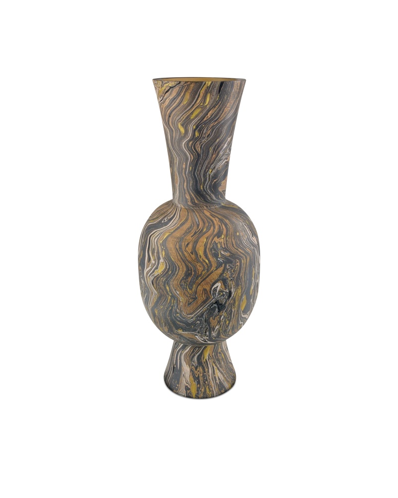 Brown Marbleized Tall Vase
