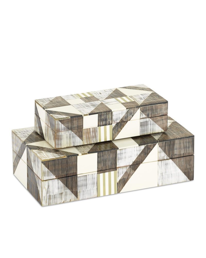Modernist Bone & Horn Boxes Set of 2