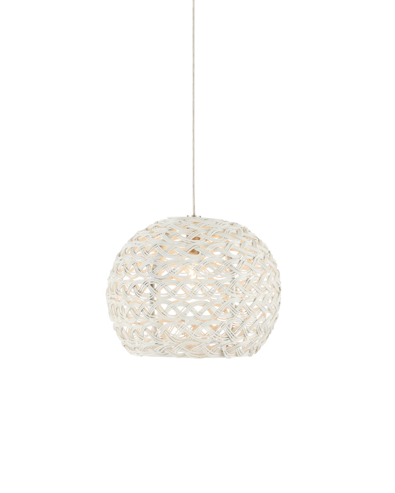 Piero White 1-Light Round Multi-Drop Pendant