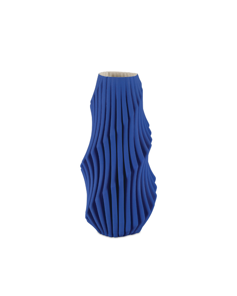 Blue Pleat Medium Vase