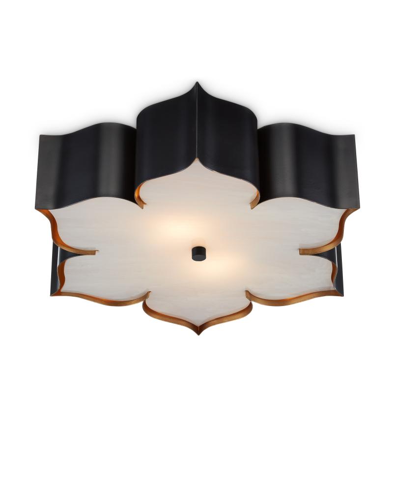 Grand Lotus Black Flush Mount