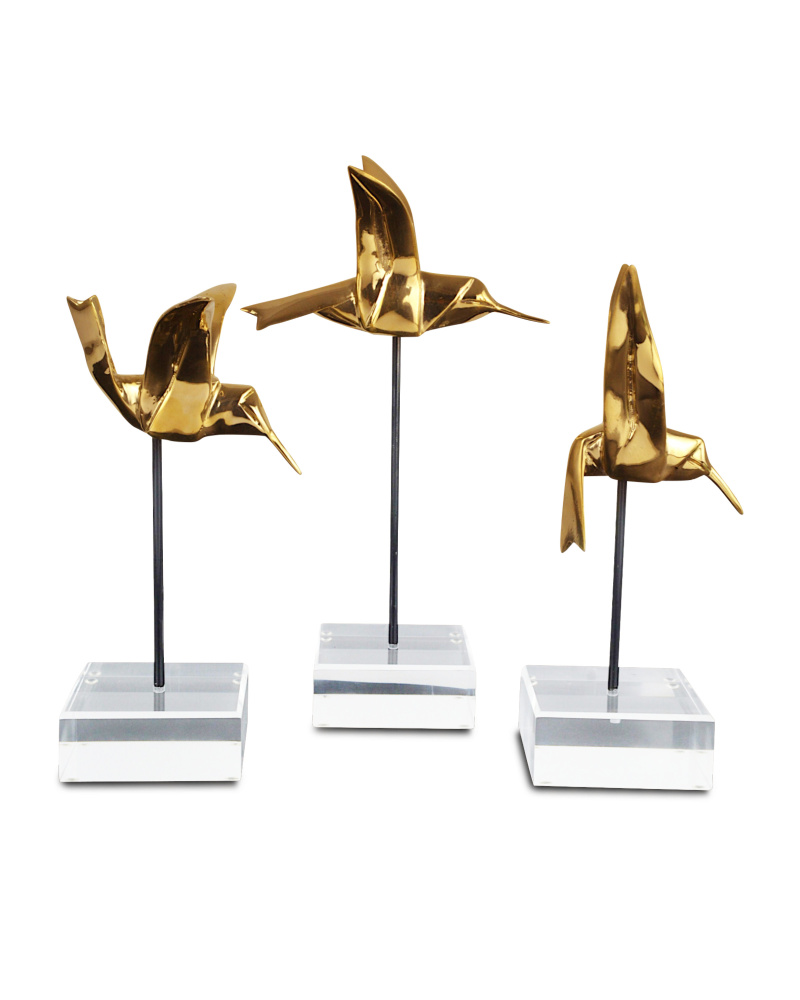 Gold Hummingbirds Set of 3