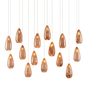 Currey 9000-0906 - Rame 15-Light Linear Multi-Drop Pendant
