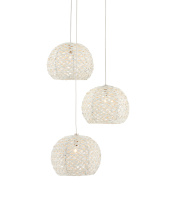 Currey 9000-0910 - Piero White 3-Light Round Multi-Drop Pendant