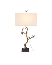 Currey 6000-0695 - Shadows Brass Table Lamp